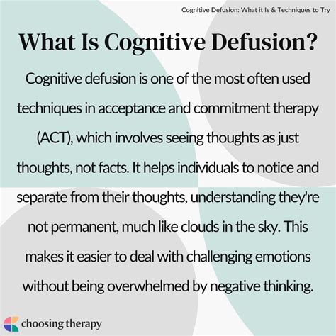 Cognitive Defusion: What it Is & Techniques to Try | ChoosingTherapy.com