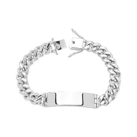 Silver 10.5mm Cuban Link Men's ID Bracelet | Don Roberto Jewelers