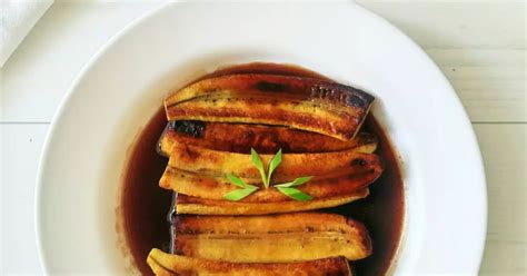 resep pisang tanduk bakar saos karamel oleh rezita  cookpad
