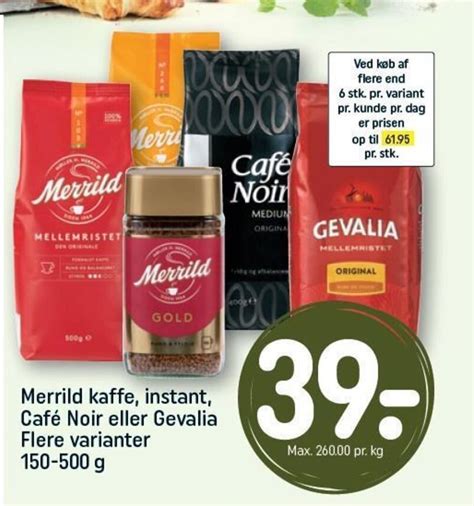 Merrild Kaffe Instant Caf Noir Eller Gevalia Flere Varianter