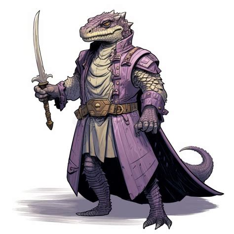 Anthropomorphic Violet Crocodile God Dnd 5e Cliff Chiang Style