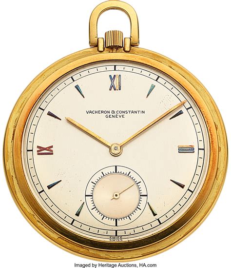 Vacheron And Constantin Fine 18k Gold Pocket Watch Circa 1945