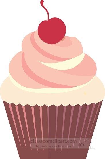 Cupcake Clipart Cupcake With Pink Frosting And A Cherry On Top