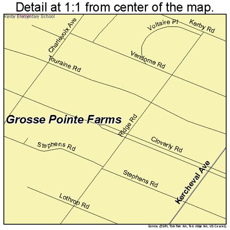 Grosse Pointe Farms Michigan Street Map 2635520