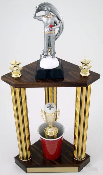 Beer Pong Champion Trophy With Resin Figure Schoppys Since 1921