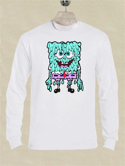 Bob Esponja Trippy Polera Blanca Manga Larga Poleradicto Poleras