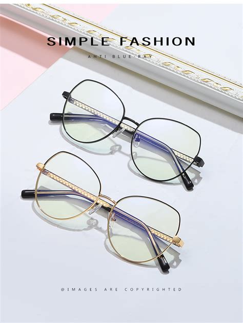 Fashion Gold Metal Optical Woman Frames Glasses Ready Stocks Anti