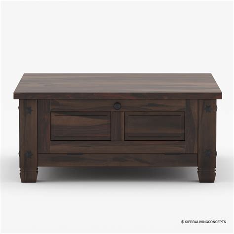 Russet Wood Square Coffee Table With Storage