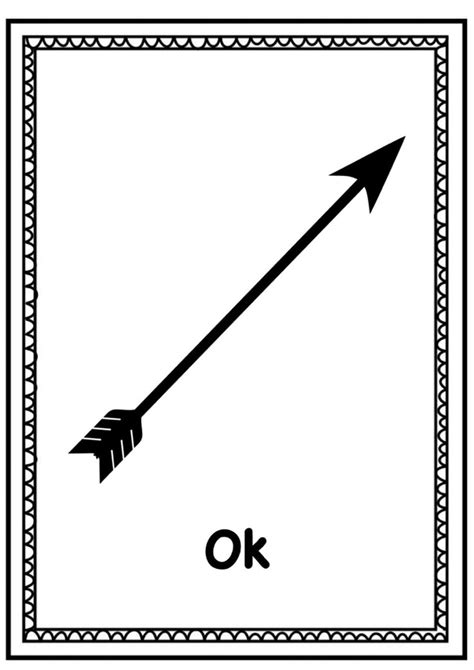 An Arrow With The Letter Ok On It Is Shown In Black And White As Well As