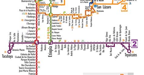 Map Of Mexico City Metrobus Mexibus Trolleybus Stations Lines Nel