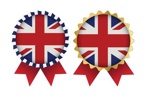 Vector Medal Set Designs Of United Kingdom Template Vector Art