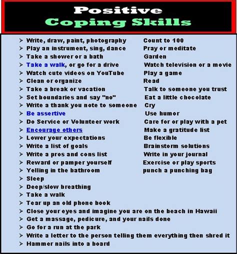 Positive Coping Skills Coping Strategies Coping Skills Social Skills