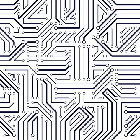 Circuit Board Seamless Pattern Vector Background Microchip Technology Electronics Wallpaper