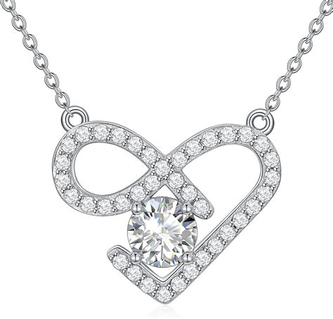 Diya Infinity Heart Pendant Necklace For Women Sterling