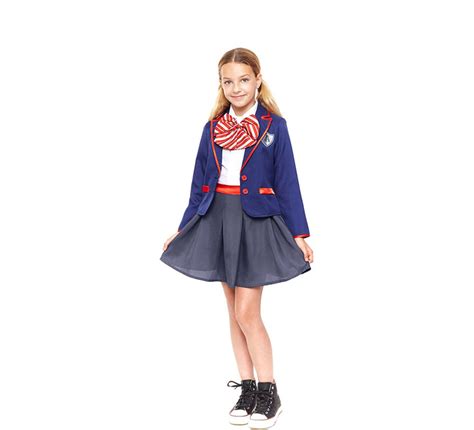 Disfraz de Colegiala Moderno Azul para niña