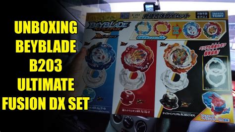 UNBOXING BEYBLADE B203 ULTIMATE FUSION DX SET KING HELIOS SUPER