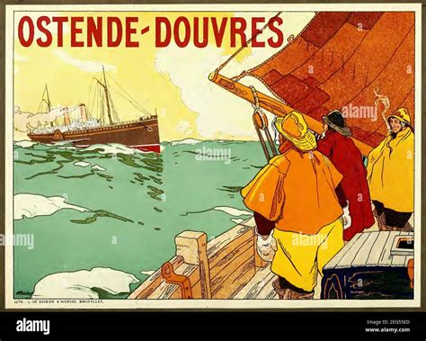 Vintage 1900 Poster By Belgian Artist Henri Cassiers Fisherman On