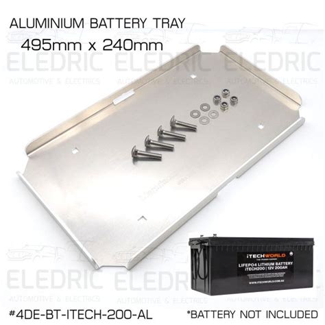 Large Dual Battery Tray Base Aluminium Suits ITech World 200Ah Lithium