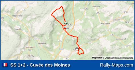 SS 1 2 Cuvée des Moines stage map Rallye Régional Mouzon Frézelle