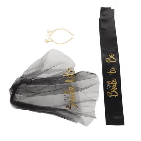 HURRISE Bride to Be Satin Sash Mariée à être diadème brillant noir