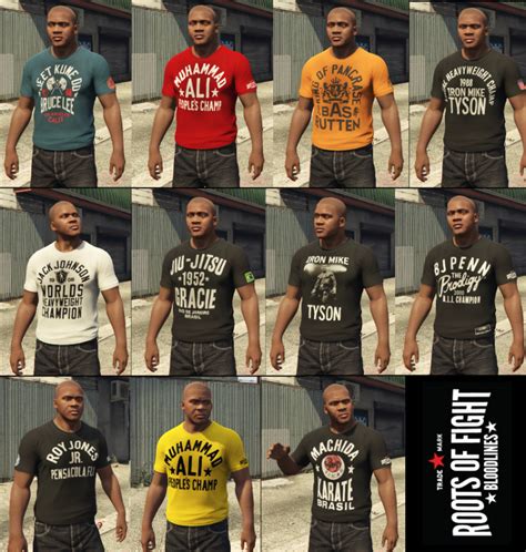 Franklin Roots Of Fight T Shirt Pack GTA5 Mods