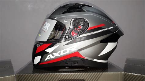 Full Face Axor Helmet Apex Turbine Dull Black Red Grey At Rs 4994 In