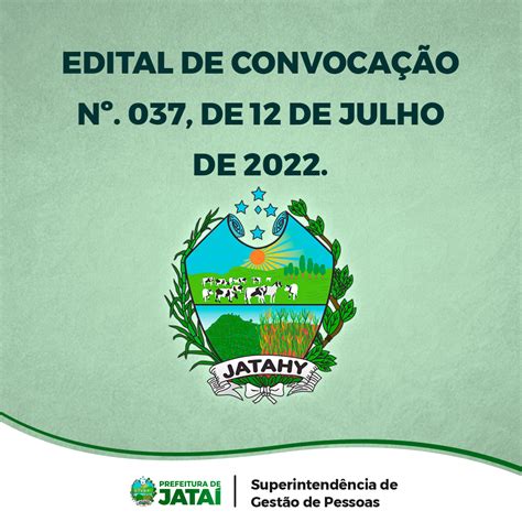 Edital De Convoca O N De De Julho De Prefeitura De Jata