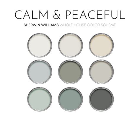 Calm And Peaceful Sherwin Williams Paint Palette Modern Neutral Calm Coastal Interior Paint