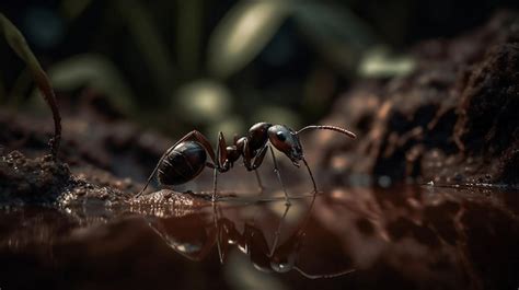 Premium AI Image | A close up of a ant with the word ant on it