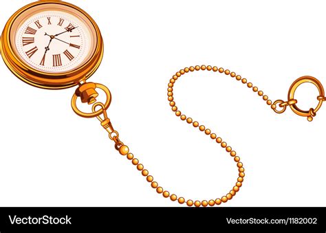 Gold Pocket Watch Royalty Free Vector Image Vectorstock