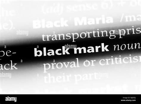 Black Mark Word In A Dictionary Black Mark Concept Stock Photo Alamy