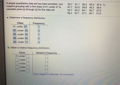 Solved A Simple Quantitative Data Set Has Been Provided Use Chegg