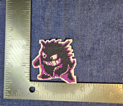 Gengar Pokémon Pixel Art Patch Embroidered Embroidery Patch Patches