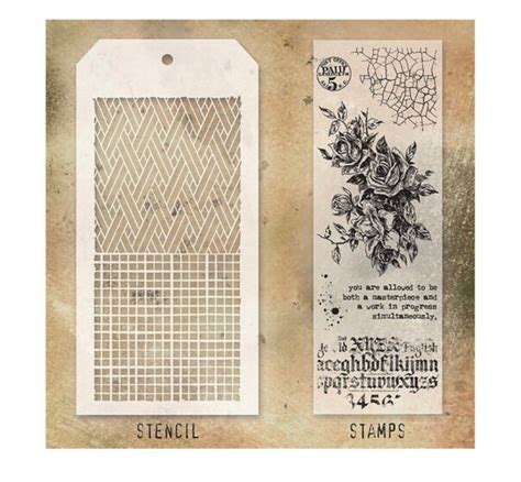 Tim Holtz Stampers Anonymous Stamp Stencil Set Woven Linen Etsy