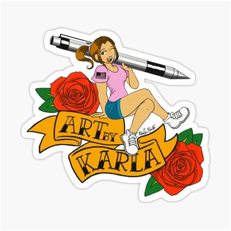 Art By Karla Sitting Self Portrait Sticker By ArtByKarla Redbubble