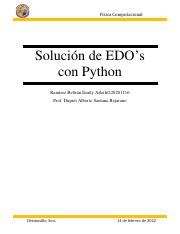 Solución de EDO s con Python pdf Física Computacional Solución de EDO