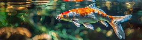 Koi Fish Swimming In A Clear Pond Premium Ai Generated Image