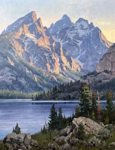 Sundown On The Shores Of Jenny Lake By Jim Wilcox Wilcox Gallery