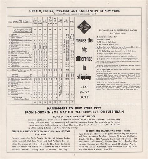 Railway Timetables Railroad Timetables Lackawanna Railroad