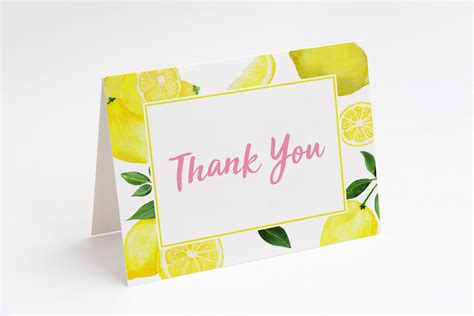 Lemon Thank You Cards Lemonade Thank You Notes Baby Shower Etsy