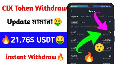 Live Payment Proof Instant Withdraw Usdt Cix Token Withdraw