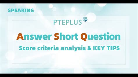 Pte Speaking Answer Short Question Key Tips Youtube