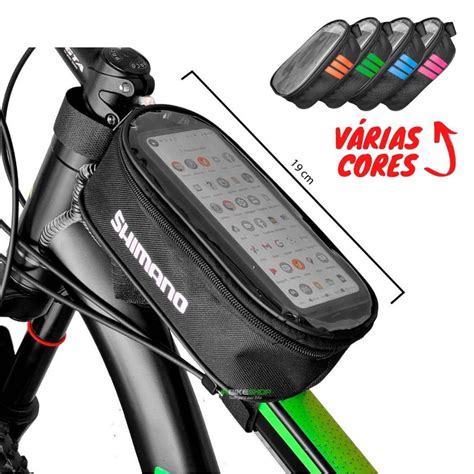 Bolsa Suporte Para Celular Bike Bicicleta Quadro Escrito Shimano