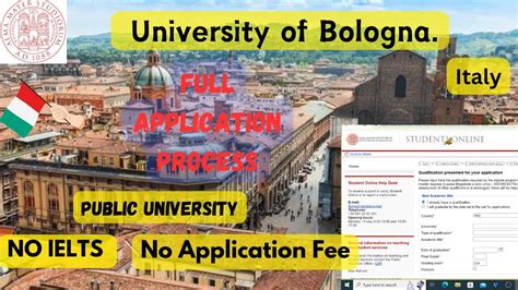 University Of Bologna Admission Process No Ielts No Application Fee