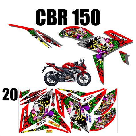 Jual Sticker Stiker Striping Lis Variasi CBR 150 R Facelift Keren Gaul