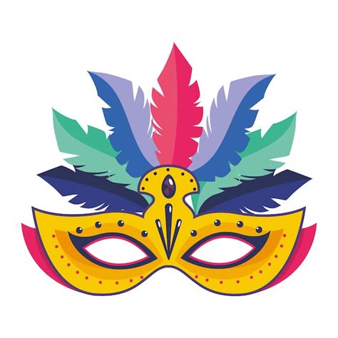 Masque De Carnaval Avec Illustration Vectorielle De Plumes Vecteur