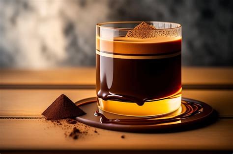 Premium Photo A Glass Of Espresso Coffee With Chocolate Pieces In The