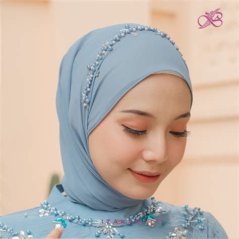 Jual Calista Sky Blue Setelan Baju Kebaya Batik Modern Couple Wisuda