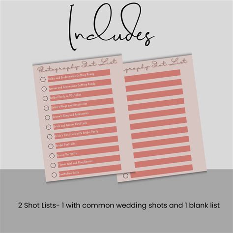 Wedding Checklist Wedding Photography Checklist Photography Shot List ...