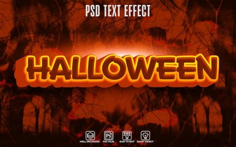 Efeito De Texto Psd Estilo Halloween Psd Premium